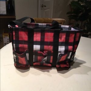 Thirty-one zipper utility organizing tote Plaid